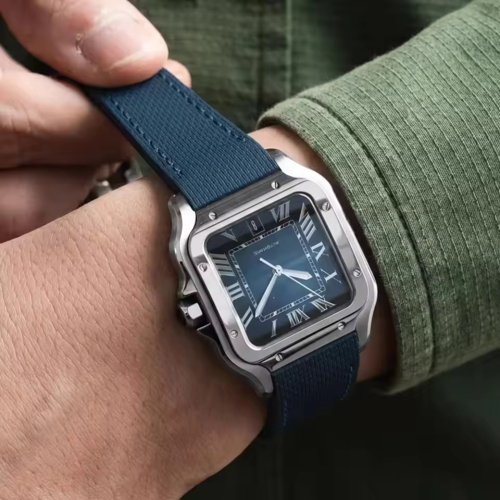 Cartier Watch Santos - Fit For Cartier Santos Sailcloth FKM