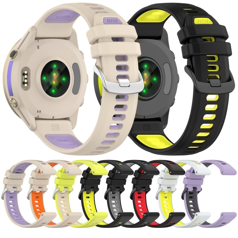 22mm Bicolor Strap For Garmin  - огляд і ціна Silicone Watch Band 22Mm