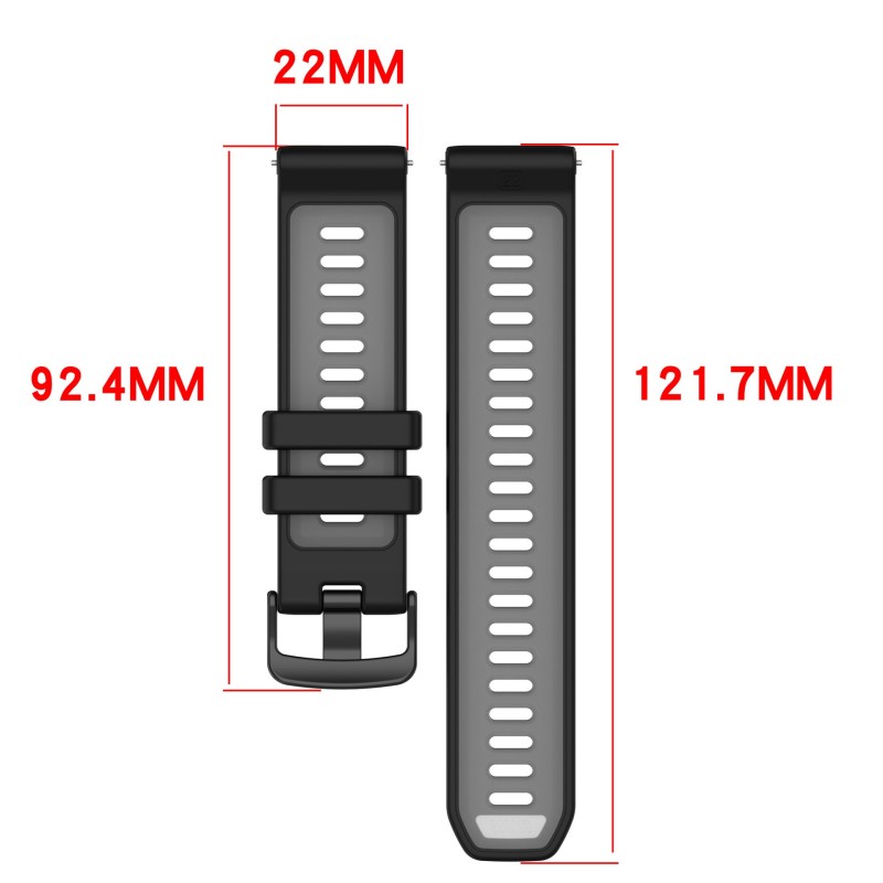22mm Bicolor Strap For Garmin  - огляд і ціна Silicone Watch Band 22Mm