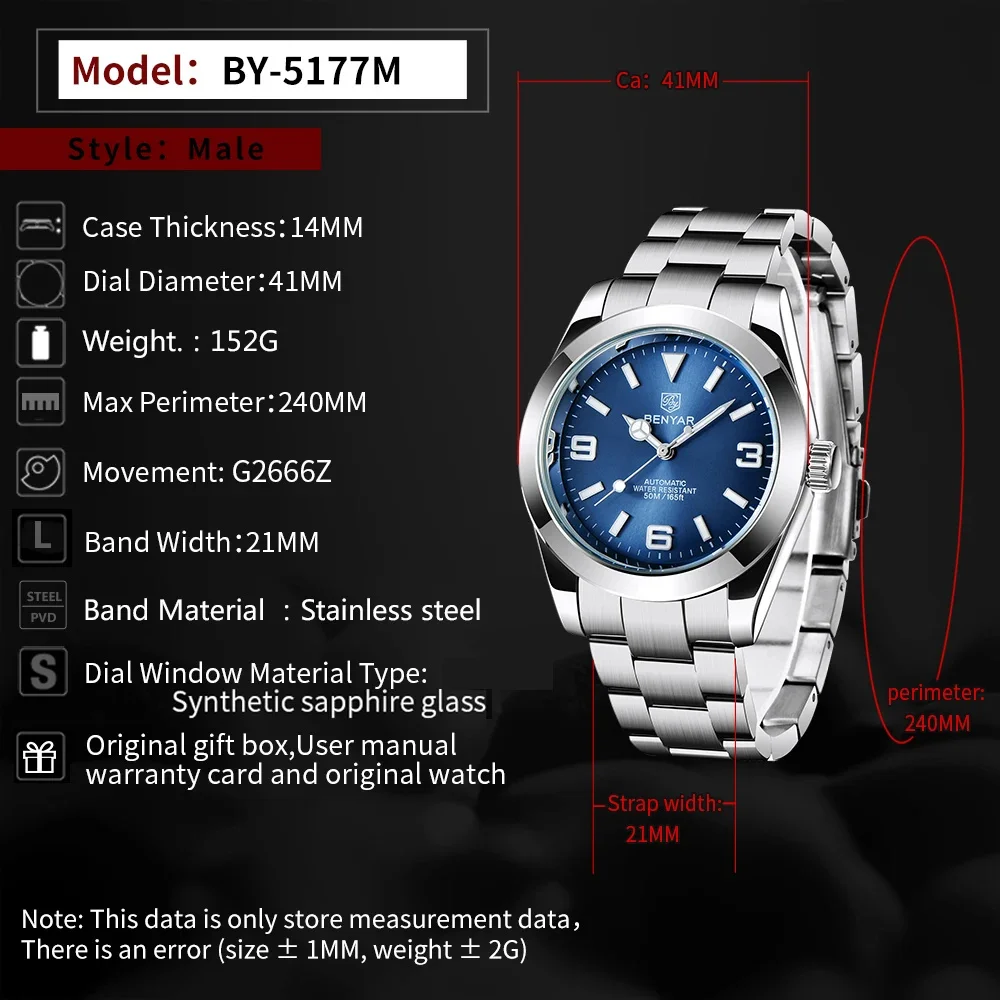 BENYAR Automatic Movement  Mec - огляд і ціна Seiko Watch Presage