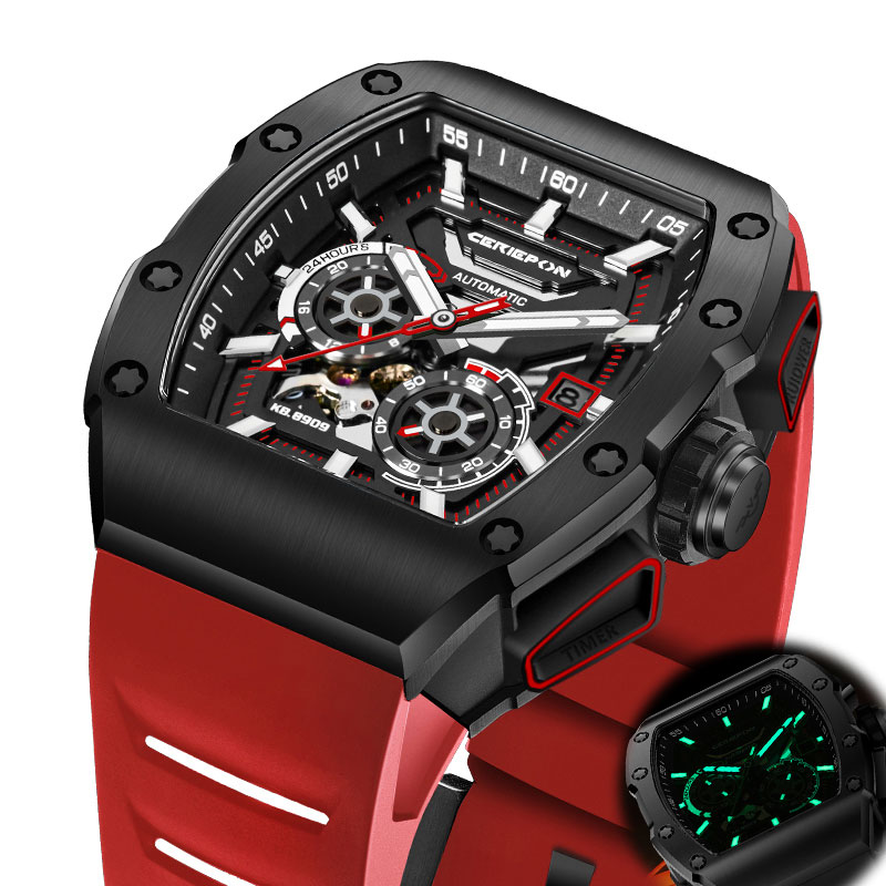 CERIEPON Wine Barrel Shape Men - огляд і ціна Rubber Strap Diver